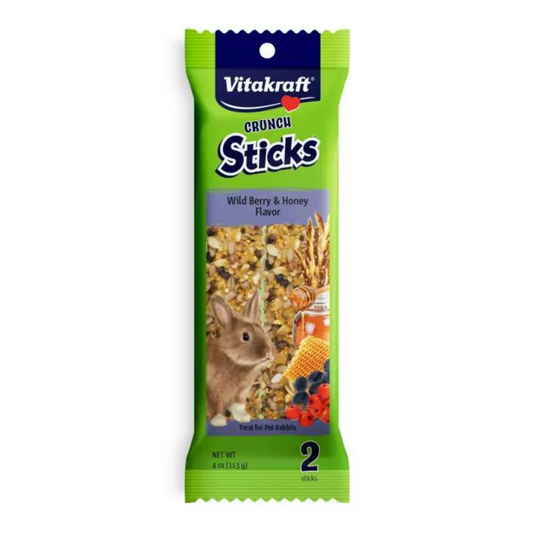 Vitakraft Crunch Sticks Rabbit & Guinea Pig Treats Variety Pack - Popped Grains & Wild Berries