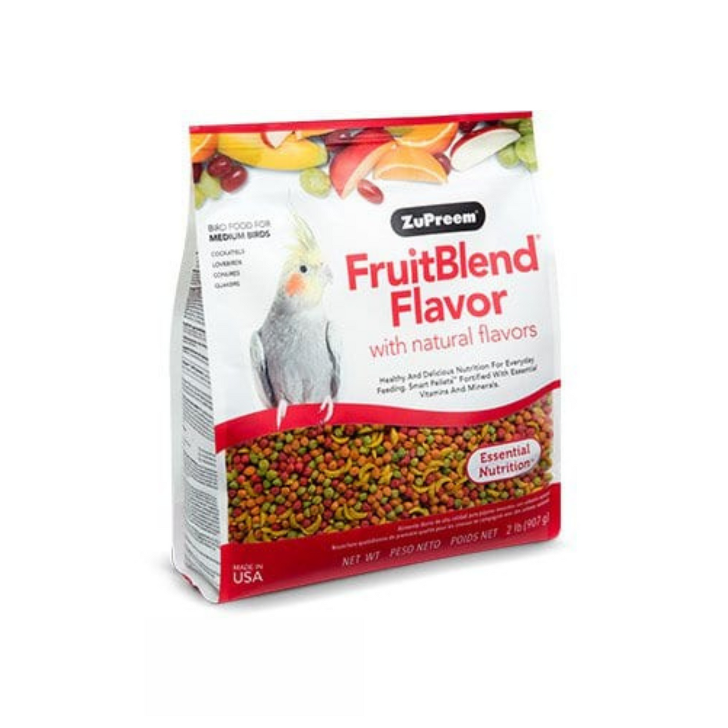 ZuPreem FruitBlend Flavor Bird Food for Medium Birds - 14 oz- DS