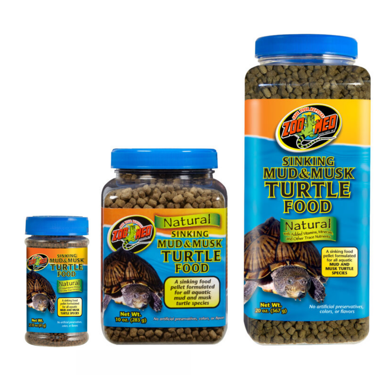 Zoo Med Natural Sinking Mud & Musk Turtle Food - 20 oz - DS