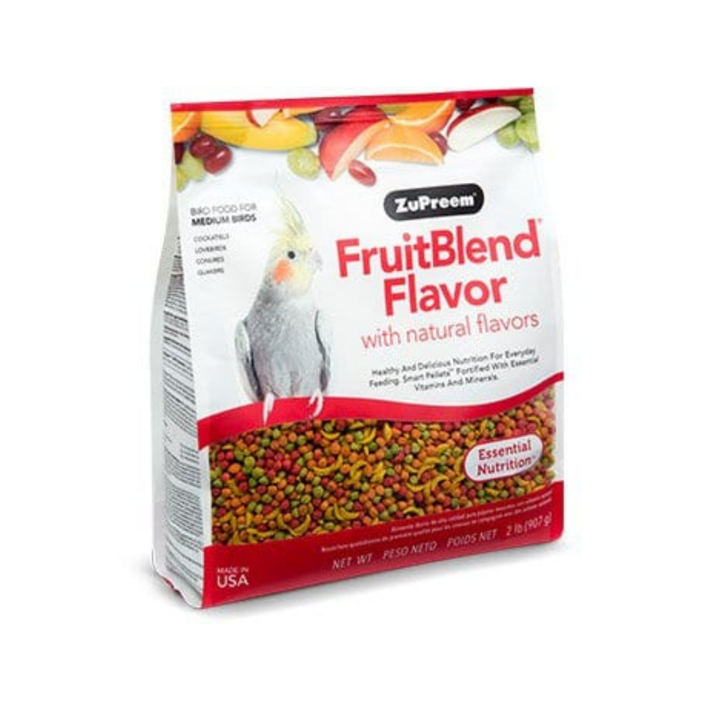 ZuPreem FruitBlend Flavor Bird Food for Medium Birds - 2 Pound