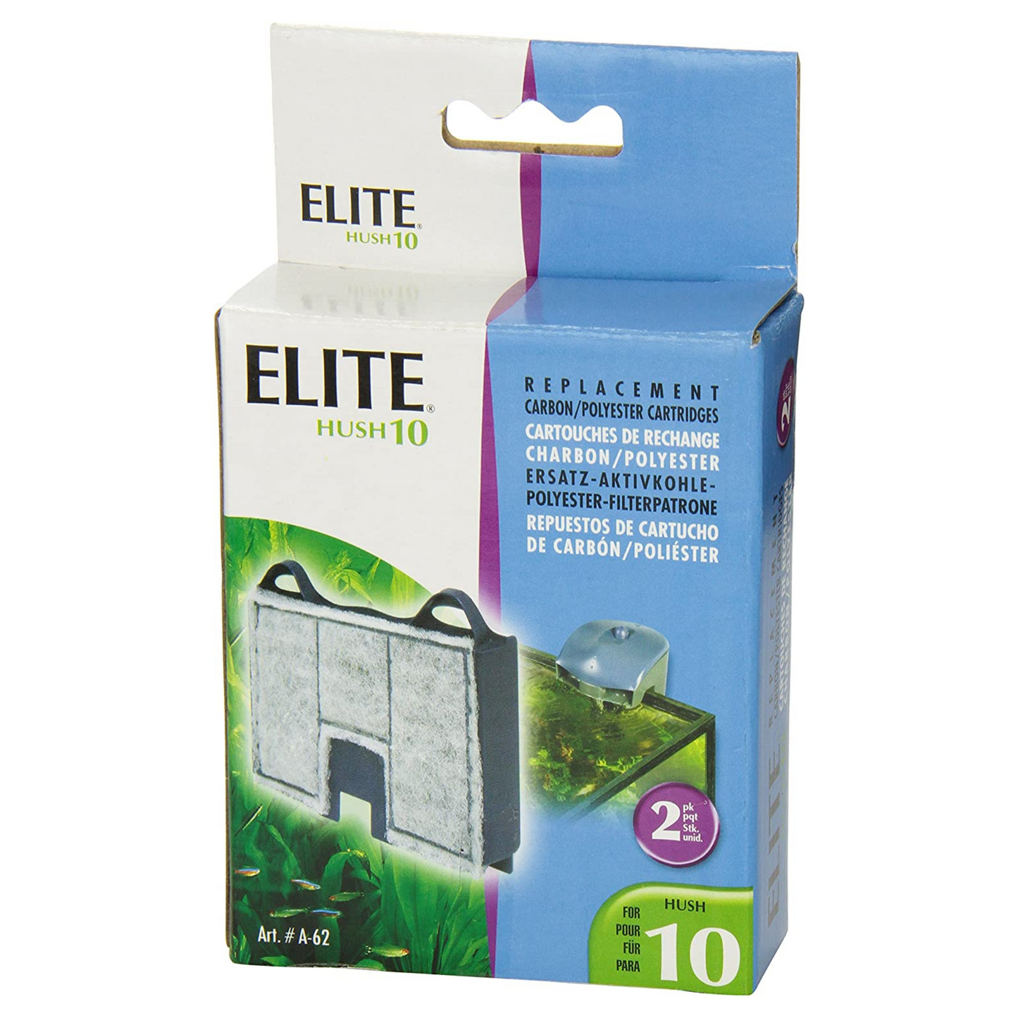 Elite Hush 10 Replacement Carbon / Polyester Cartridges (2 count) - DS