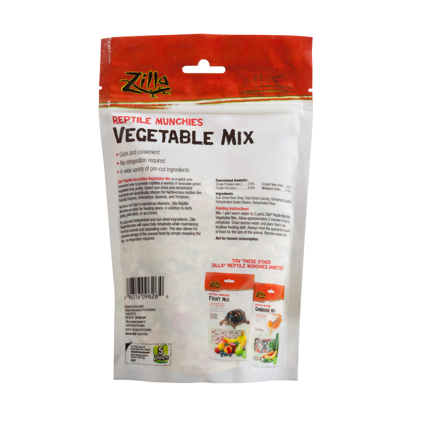 Zilla Reptile Munchies - Vegetable Mix - DS