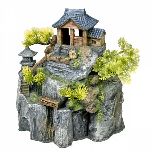 Blue Ribbon Pet Products Exotic Environments Cottage House with Bonsai Aquarium Ornament