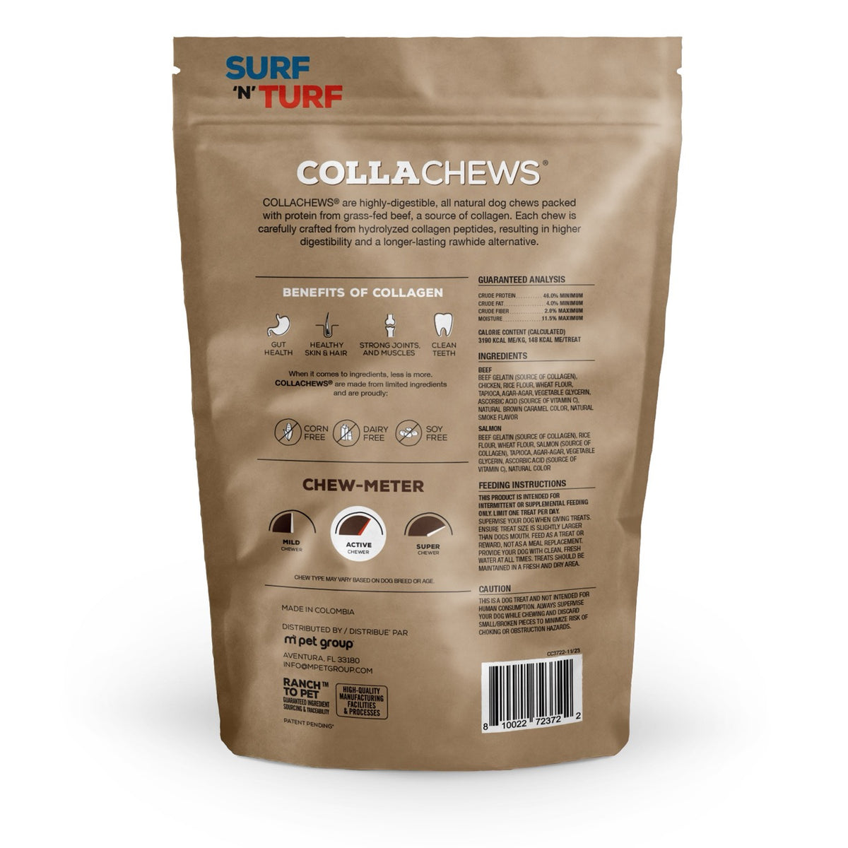 CollaChews Salmon & Beef Rawhide Free 9" Variety Pack Dog Treat - 8 Pack