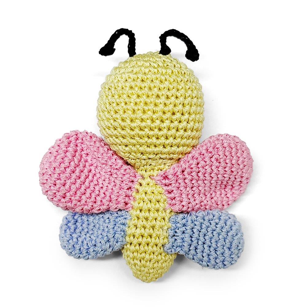 Dogo Pet Fashions Crochet Squeaker Toy - Butterfly