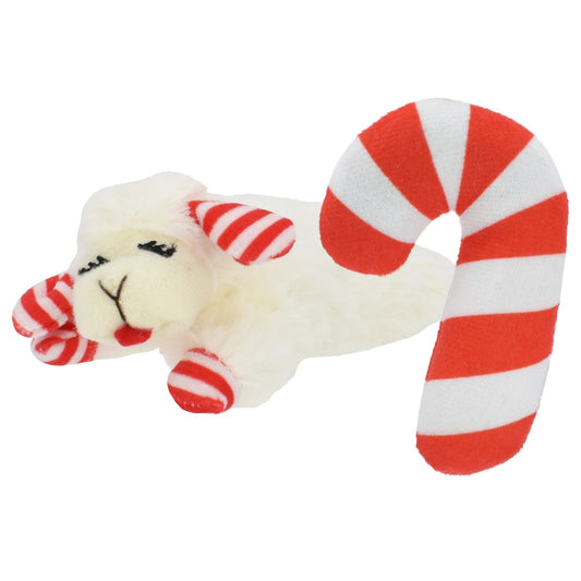 Multipet Lamb Chop Holiday Candy Cane Cat Toy-2Pk