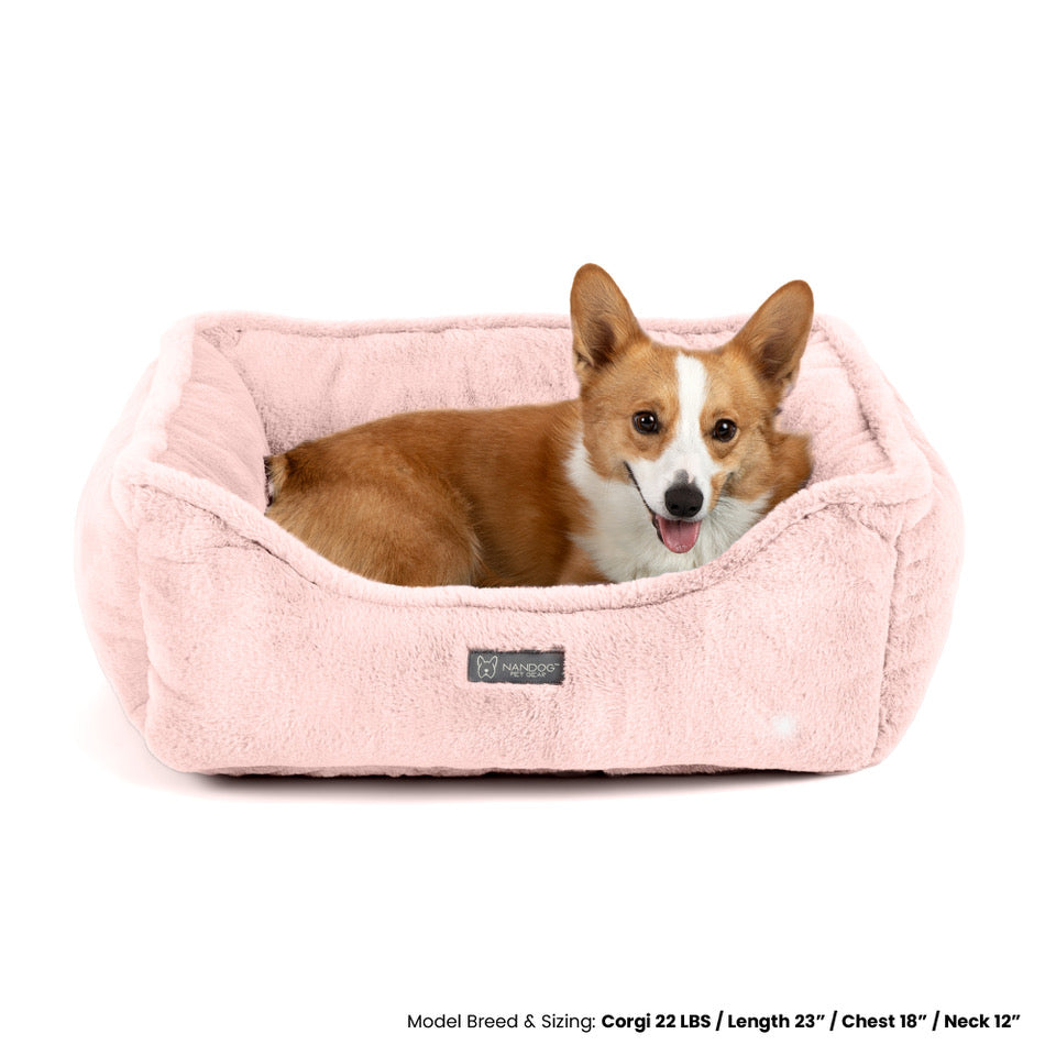 NANDOG Super Cloud Reversible Dog Bed in Blush - Pink