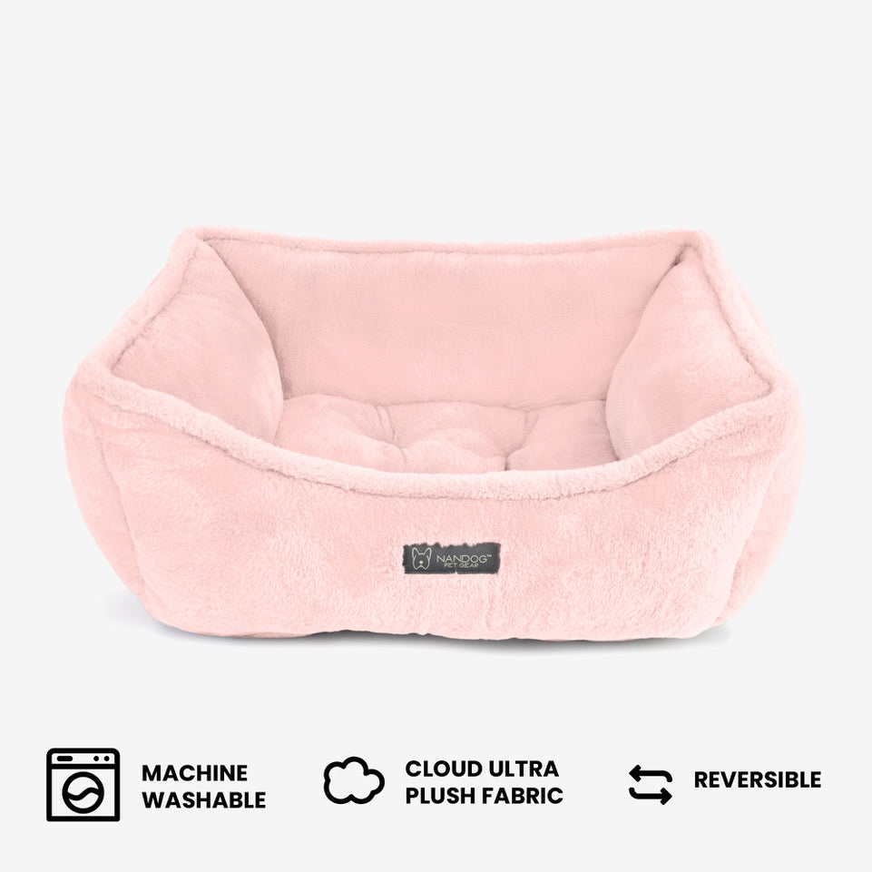 NANDOG Super Cloud Reversible Dog Bed in Blush - Pink