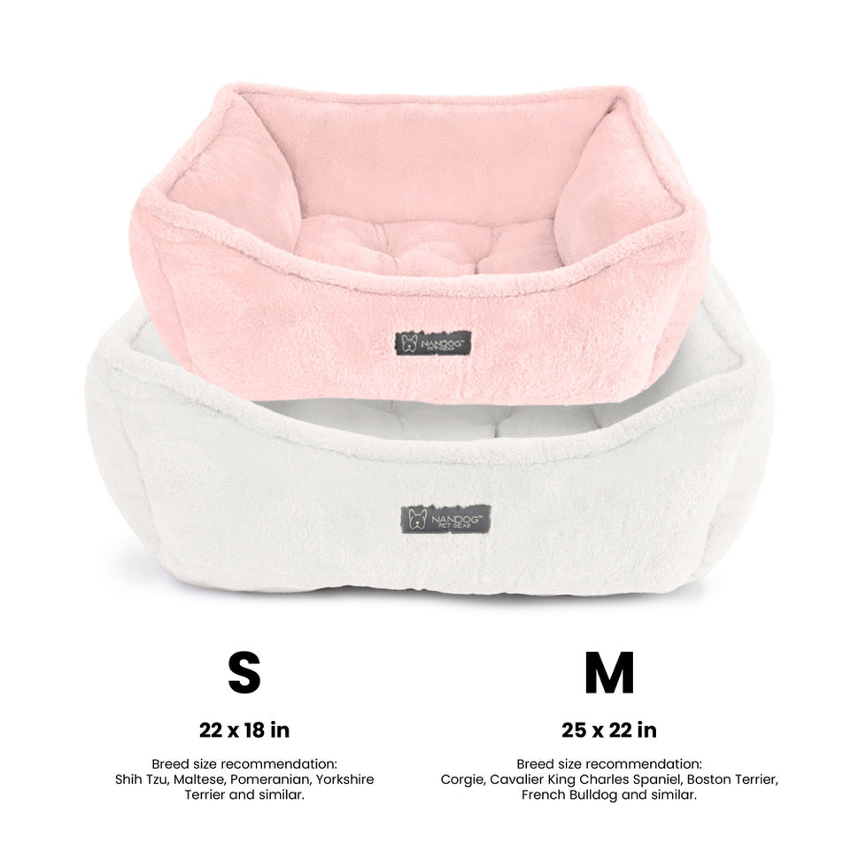 NANDOG Super Cloud Reversible Dog Bed in Blush - Pink