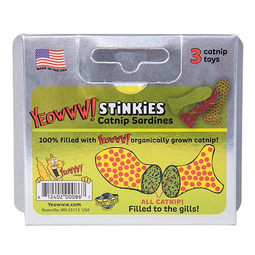 Yeowww! Catnip Tin of Stinkies Cat Toys 3 Pack