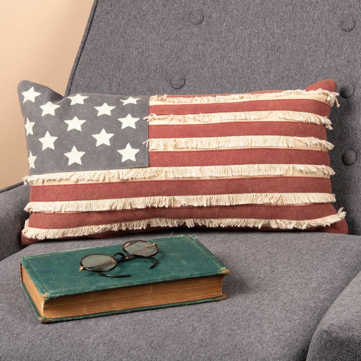 Primitives by Kathy American Flag Pillow - 19" x 10"