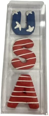 USA Dog Treats- 3 Piece Tray- 4th of July Memorial Day Patriotic Pet Cookies