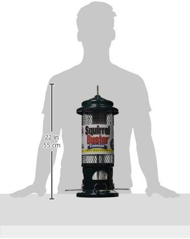 Squirrel Buster Standard Squirrel-proof Bird Feeder w/4 Metal Perches, 1.3-pound Seed Capacity