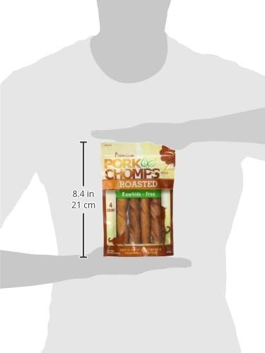 Premium Pork Chomps Roasted Porkhide Twists (4 Count)