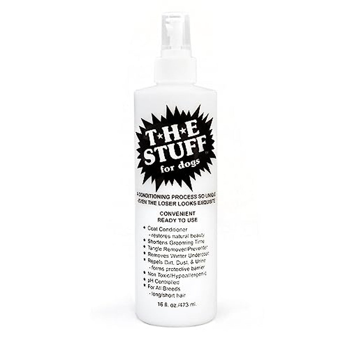 The Stuff Dog Conditioner and Detangler Leave in Spray - Perfect Solution for Managing Matted Dog Hair, 16oz Ready to Use