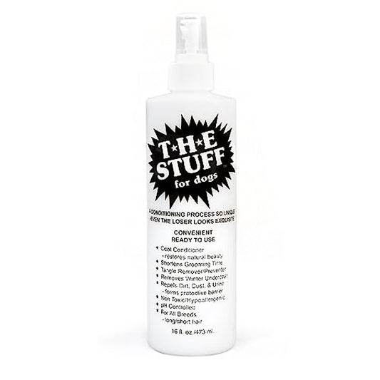 The Stuff Dog Conditioner and Detangler Leave in Spray - Perfect Solution for Managing Matted Dog Hair, 16oz Ready to Use
