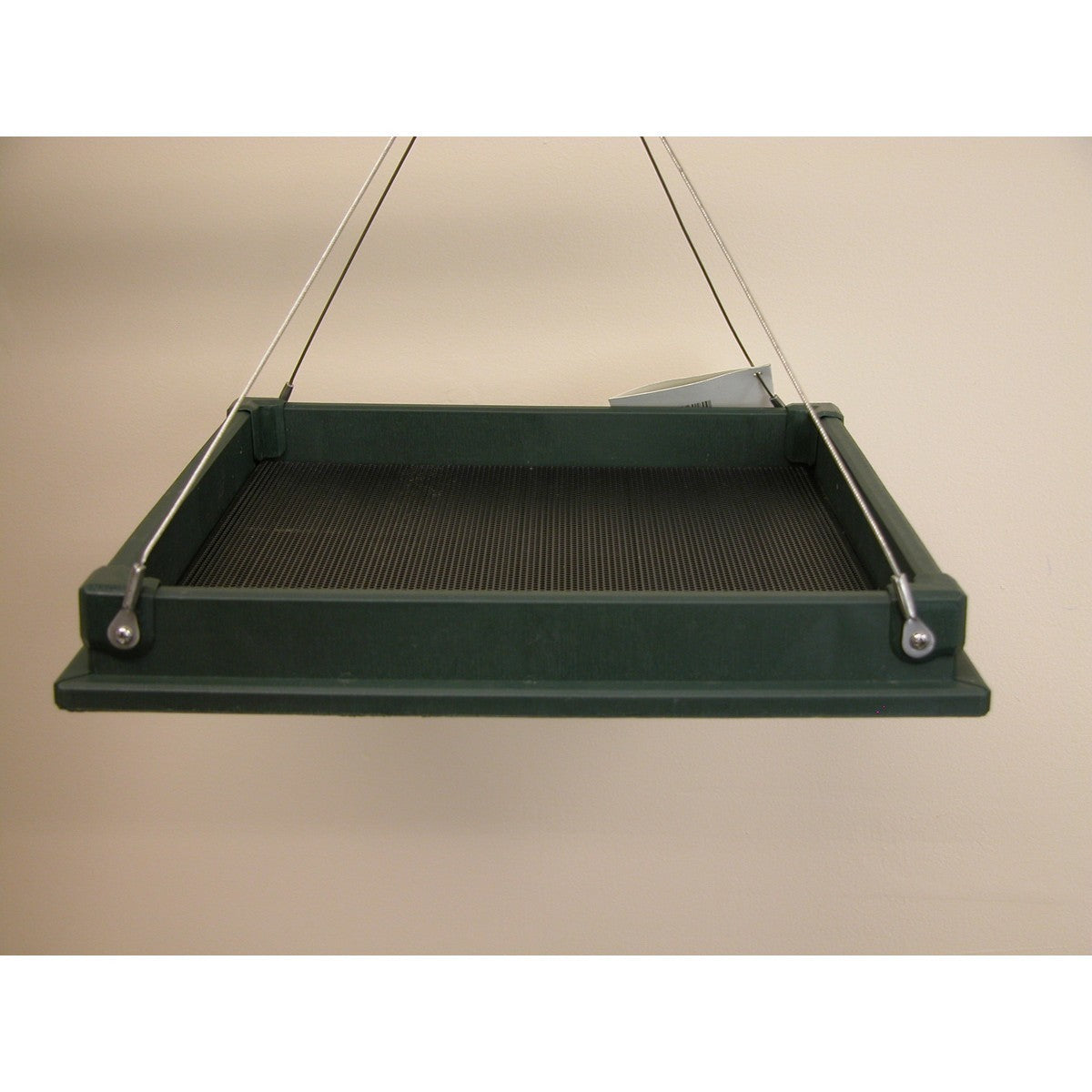 Songbird Essentials Green Hanging Platform Recycled Plastic Bird Feeders