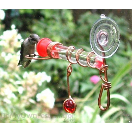 Songbird Essentials Clear/Copper Window Wonder 1 Hummingbird Tube Feeder - 6"