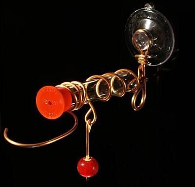 Songbird Essentials Clear/Copper Window Wonder 1 Hummingbird Tube Feeder - 6"