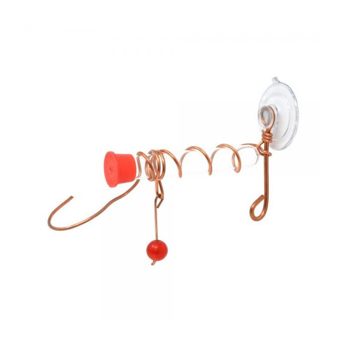 Songbird Essentials Clear/Copper Window Wonder 1 Hummingbird Tube Feeder - 6"