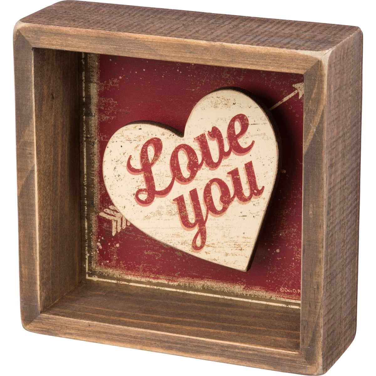 Primitives by Kathy Love You Reverse Home Décor Box Sign