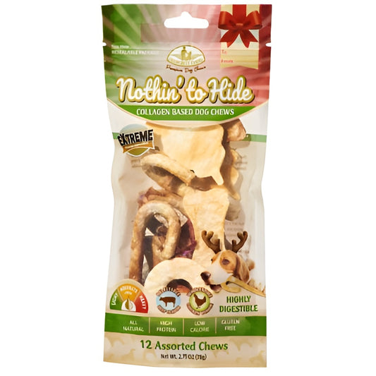 Fieldcrest Farms NOTHIN' TO HIDE Holiday Gift Pack Chicken/Beef Dog Chews - Small(Pack of 12)