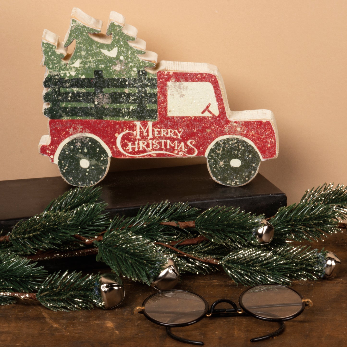 Primitives by Kathy Tree And Truck Merry Christmas Chunky Sitter