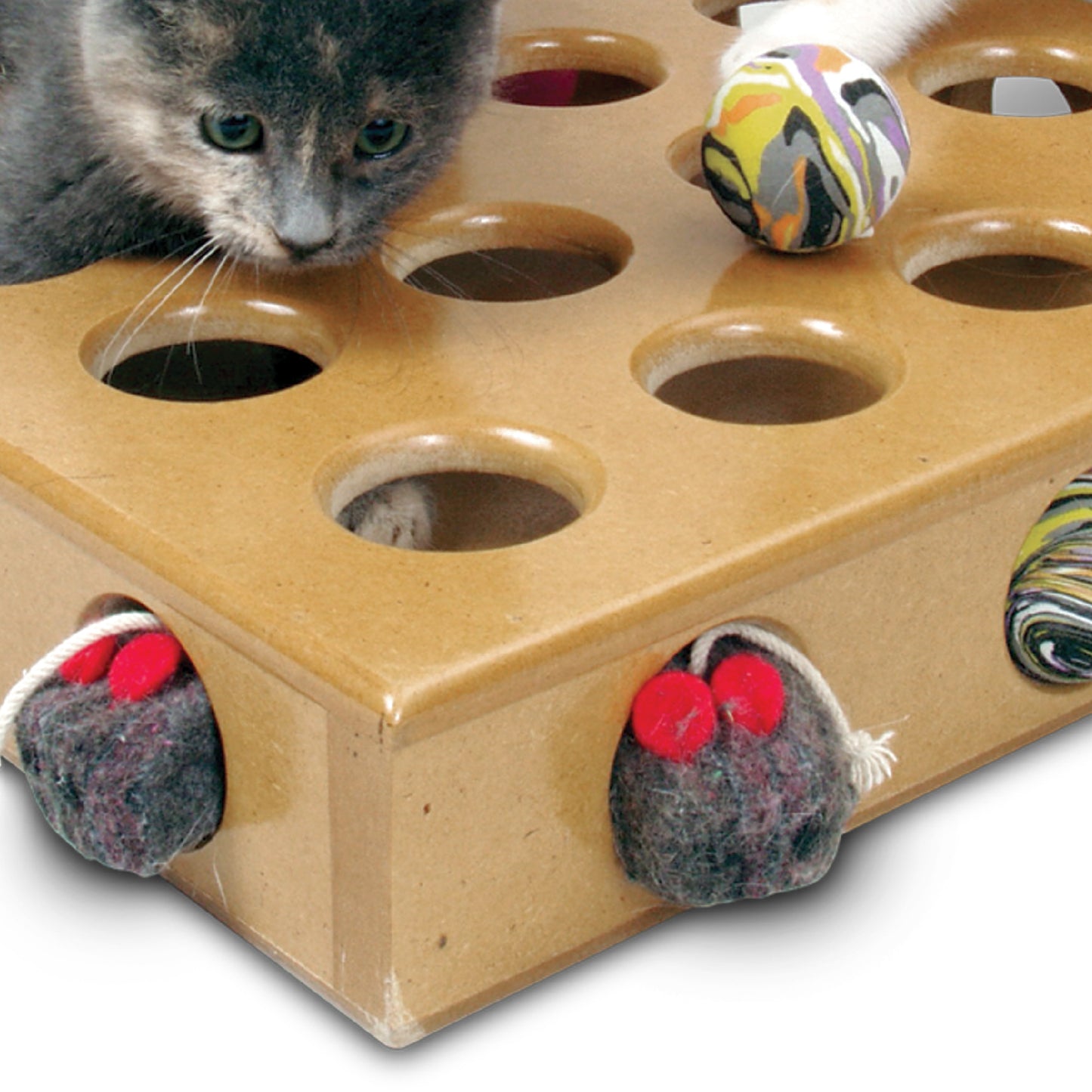 Pioneer Pet Smartcat Peek-a-Prize Toy Box with 2 Toys Cat Toy