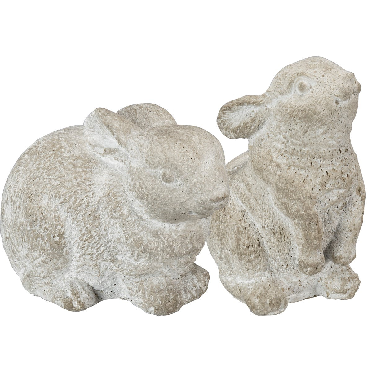 Primitives by Kathy Small Cement Bunny Garden Outdoor Statues Set