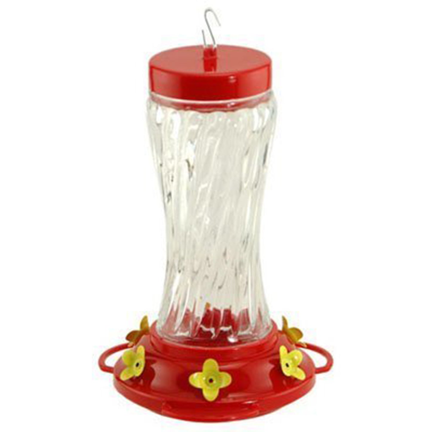 Woodlink Audubon Clear/Red Swirl Glass Hummingbird Feeder - 16 Ounces