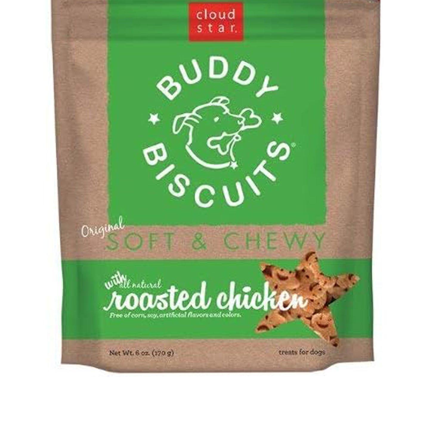 Cloud Star Soft & Chewy Roasted Chicken Buddy Biscuits Dog Treats-6 Oz(Pack of 6)