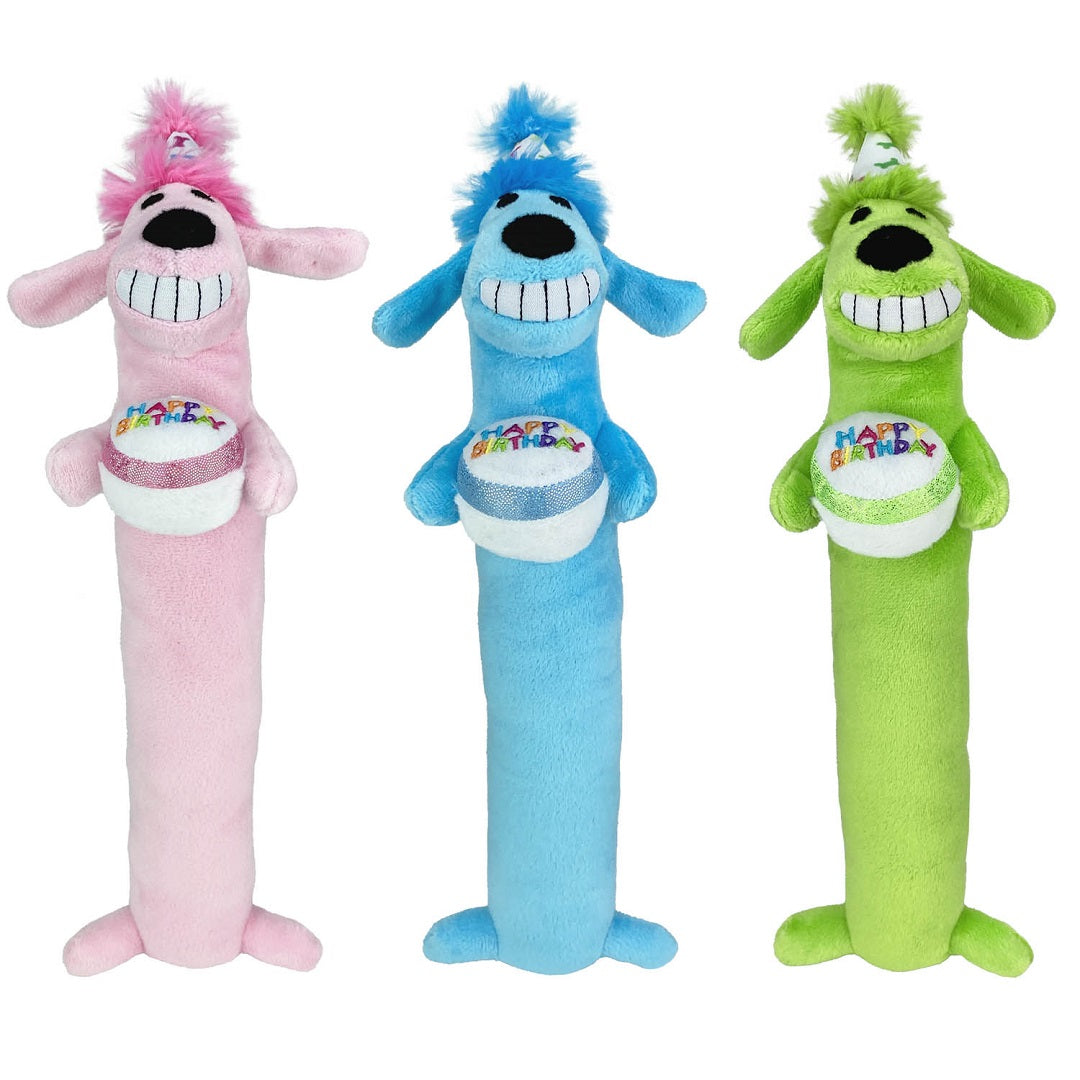 Multipet Birthday Loofa Dog Toy Medium - 12'(Pink)