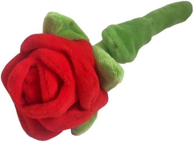 FOUFIT Hide 'n Seek Florals Plush Rose Valentine's Toy for Dogs - Red