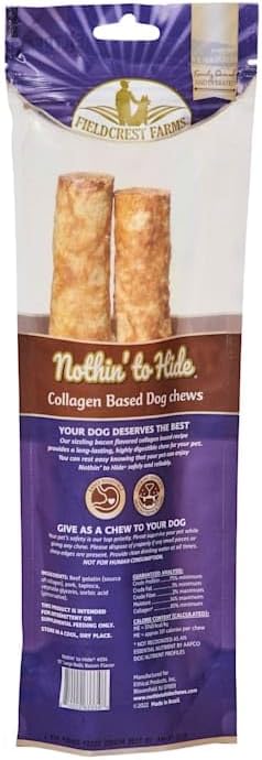Fieldcrest Farms Nothin' to Hide 10" Bagels Bacon Flavor Premium Dog Chew - 6.38 oz(Pack of 2)