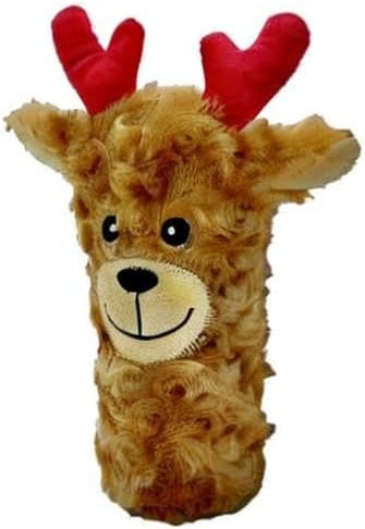 Pet Lou Christmas Squeaky Reindeer Bottle Dog Toy - 8"