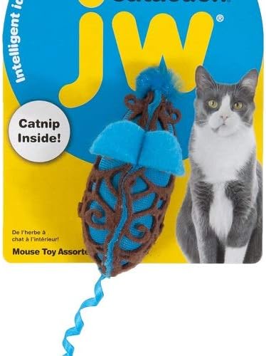 JW Pet Cataction Catnip Mouse Cat Toy With Rope Tail