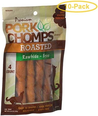 Premium Pork Chomps Roasted Porkhide Twists (4 Count)