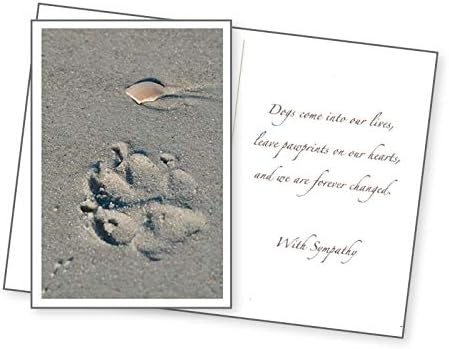 Dog Speak Paw Print in the Sand Sympathy Card