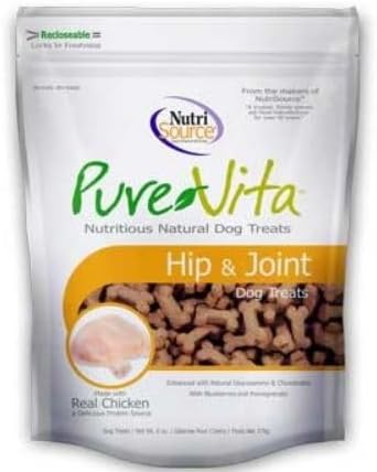 Pure Vita Hip And Joint Dog Treats With Real Chicken, 6 Ounces (3-Pack)