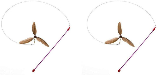 GoCat Da Purr-Peller Cat Toy, A Feather Propeller That Spins as it is Guided Through The Air (Тwo Рack)