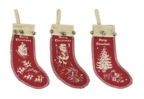 Primitives By Kathy Retro Christmas Felt Stocking Ornaments Set of 3