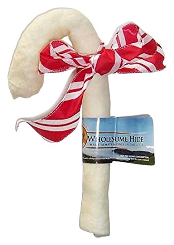 Wholesome Hide USA Rawhide Candy Cane, 10" L