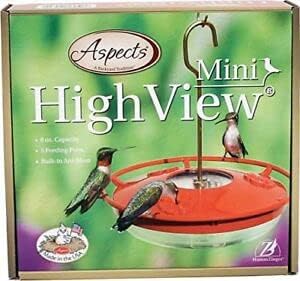 Aspects HummZinger High View Mini Hanging Hummingbird Feeder - 8 oz (Red)