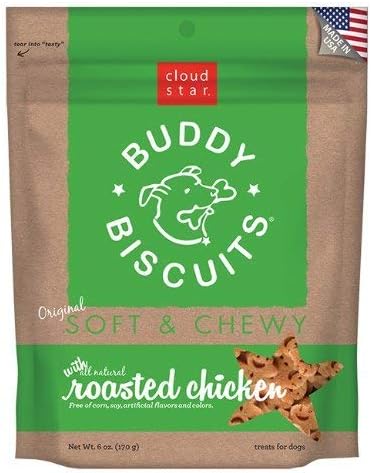 Cloud Star Soft & Chewy Roasted Chicken Buddy Biscuits Dog Treats-6 Oz(Pack of 6)