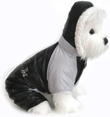 Dog Coat - "Ruffin' It" Snowsuit - Black & Grey - Large (L)