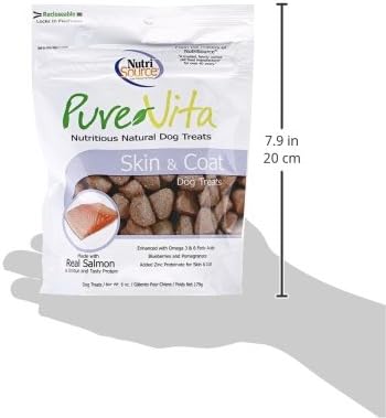 NutriSource PureVita Salmon Skin and Coat Dog Treats - 6 oz