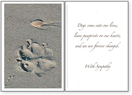 Dog Speak Paw Print in the Sand Sympathy Card