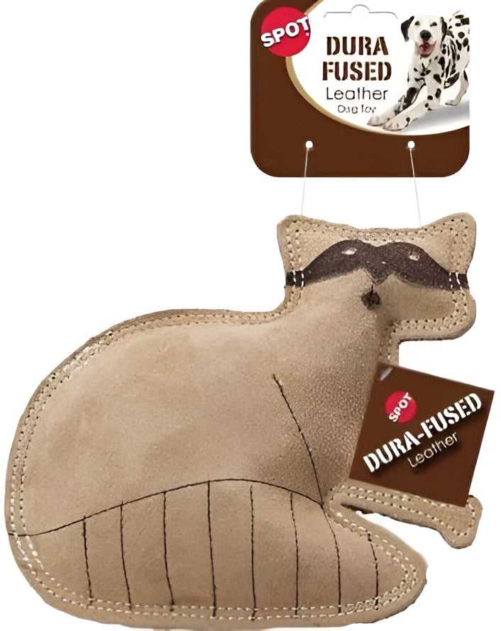 Spot Dura-Fused Leather Raccoon Dog Toy (8"x 7")