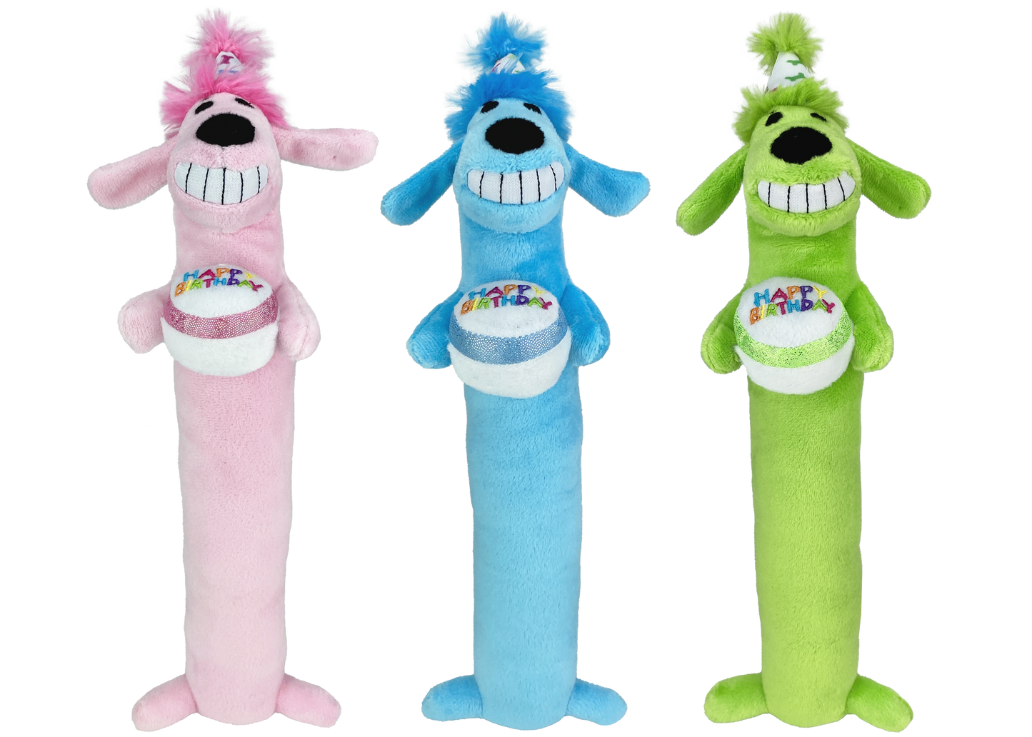 Multipet Birthday Loofa Dog Toy Medium - 12'(Green)