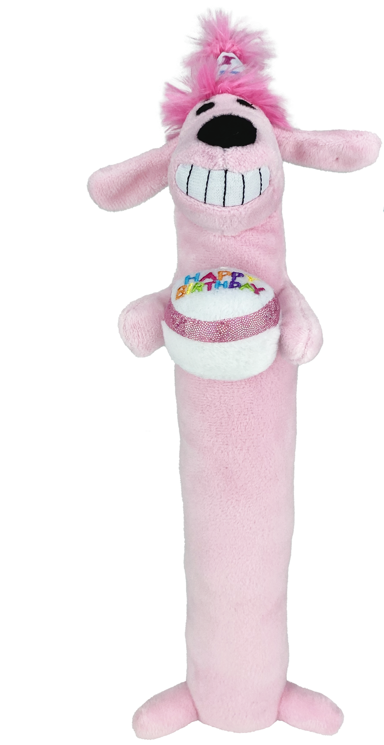 Multipet Birthday Loofa Dog Toy Medium - 12'(Pink)